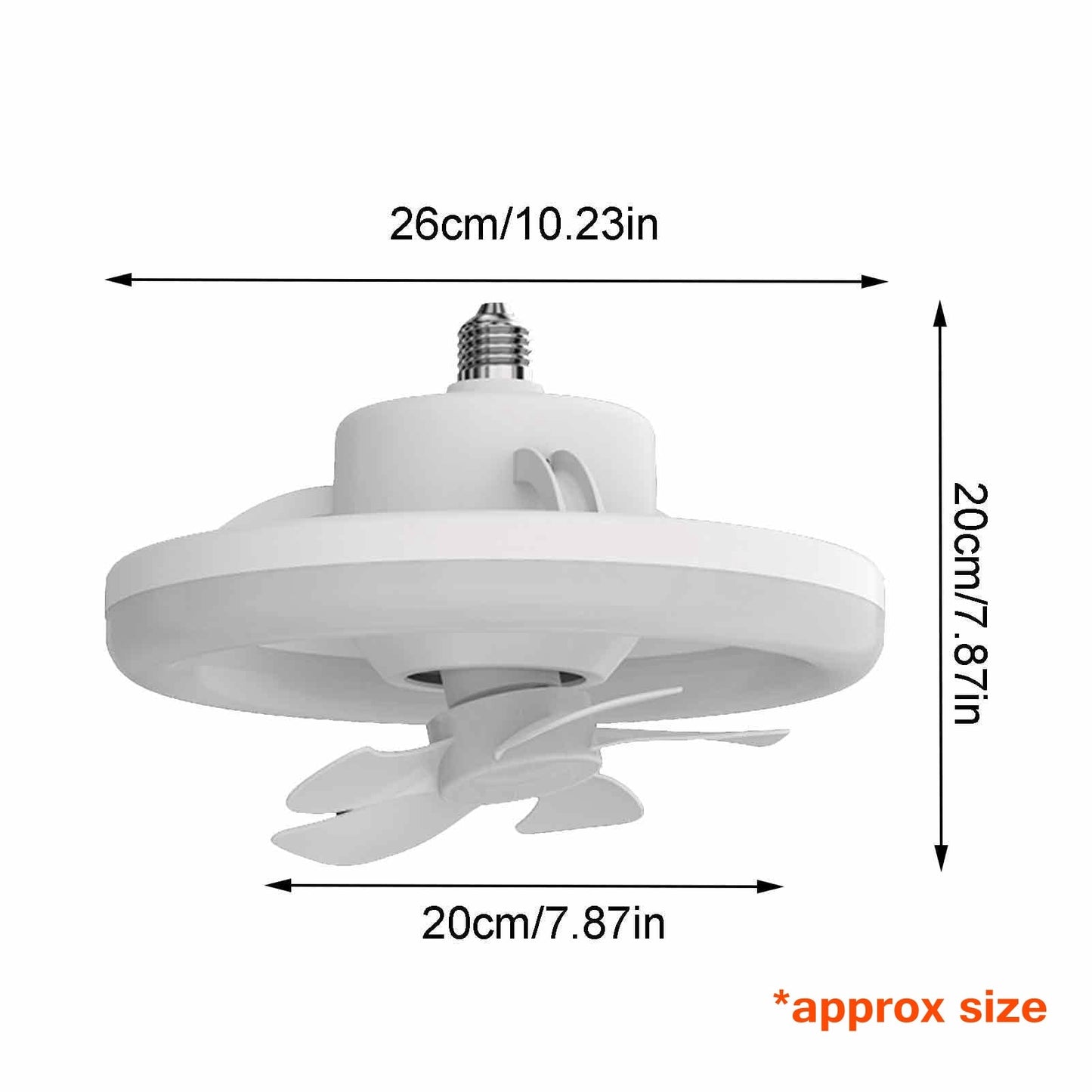 2in1 Radiant Rotating RC Ceiling Fan Lamp